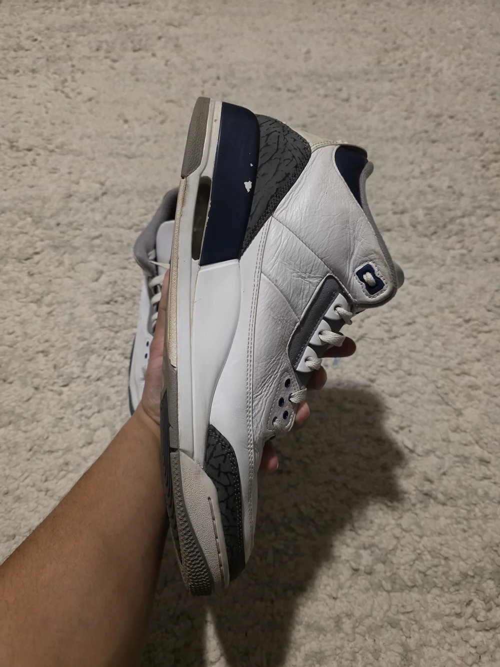 Nike Air Jordan 3 Retro Men’s Sneakers - White/Gray/Navy